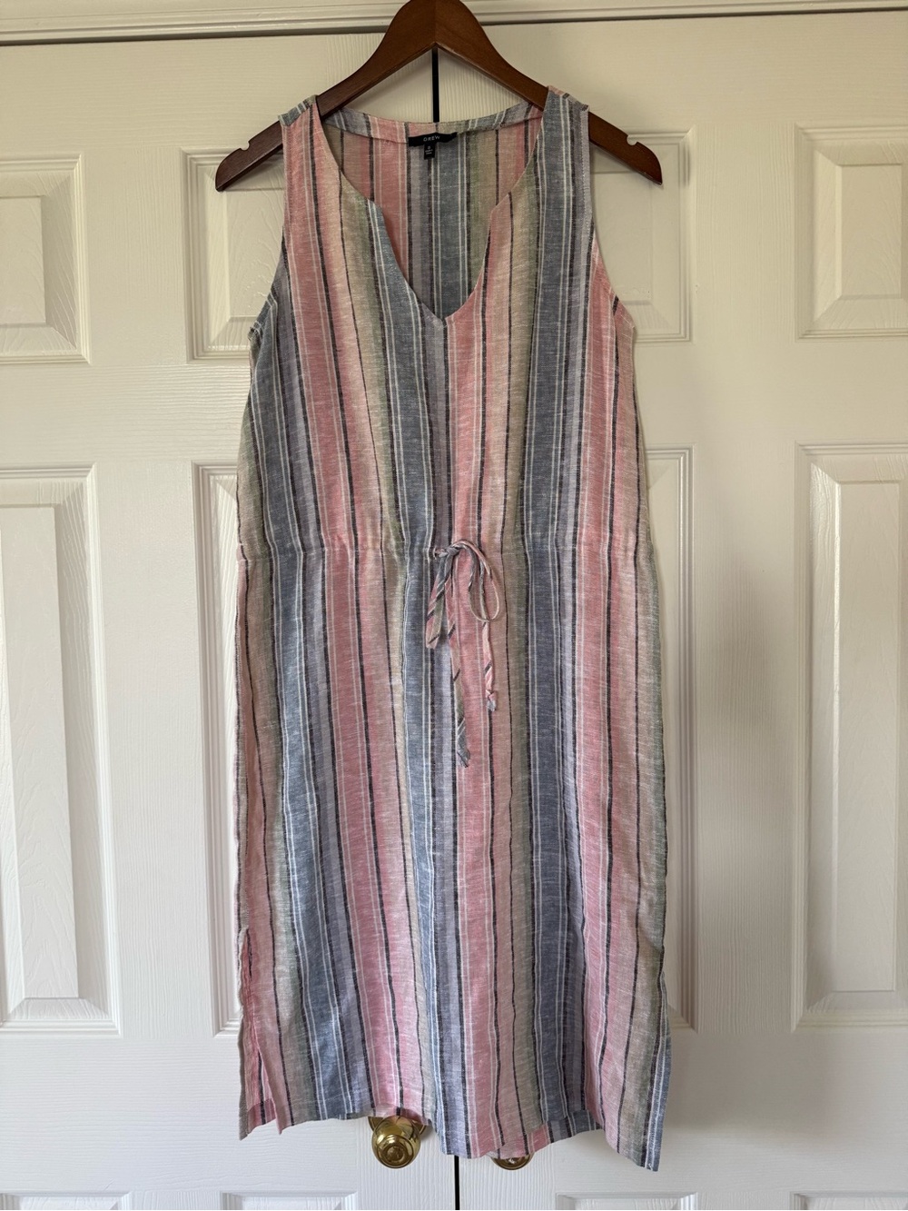 Drew Women’s Multicolor Rainbow Linen Blend Dress Size Small